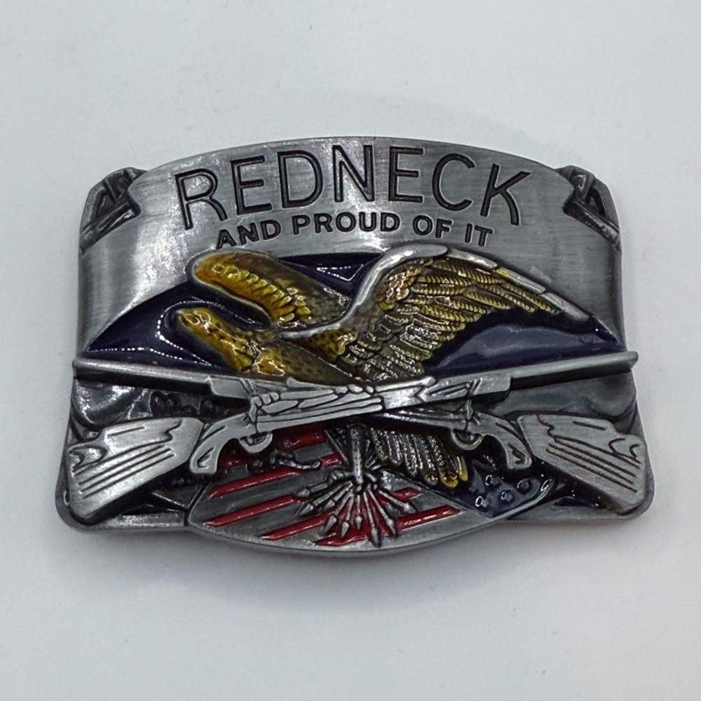 Redneck Eagle Belt Buckle - Silver and Gold